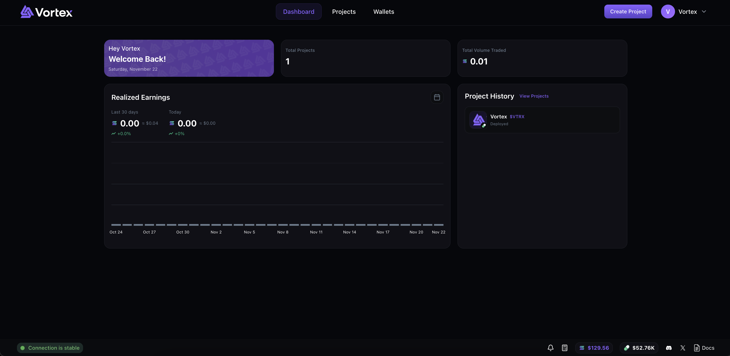 Vortex Dashboard